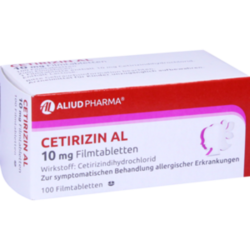 Verpackungsbild (Packshot) von CETIRIZIN AL 10 mg Filmtabletten