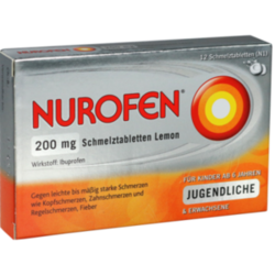 Verpackungsbild (Packshot) von NUROFEN 200 mg Schmelztabletten Lemon