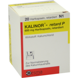 Verpackungsbild (Packshot) von KALINOR retard P 600 mg Hartkapseln