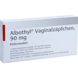 Verpackungsbild (Packshot) von ALBOTHYL Vaginalzäpfchen 90 mg