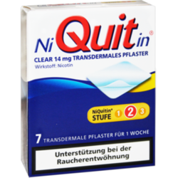 Verpackungsbild (Packshot) von NIQUITIN Clear 14 mg transdermale Pflaster