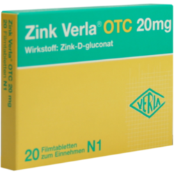 Verpackungsbild (Packshot) von ZINK VERLA OTC 20 mg Filmtabletten