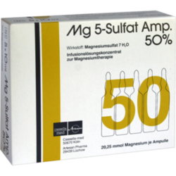 Verpackungsbild (Packshot) von MG 5 Sulfat Amp. 50% Infusionslösungskonzentrat