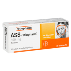 Verpackungsbild (Packshot) von ASS-ratiopharm 500 mg Tabletten