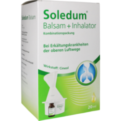 Verpackungsbild(Packshot) von SOLEDUM Balsam flüssig mit Inhalator