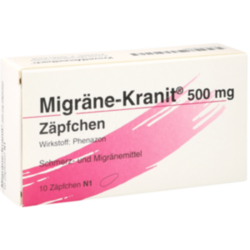 Verpackungsbild (Packshot) von MIGRÄNE KRANIT 500 mg Zäpfchen