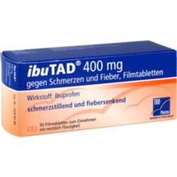 Verpackungsbild (Packshot) von IBUTAD 400 mg gegen Schmerzen und Fieber Filmtabl.