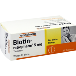 Verpackungsbild (Packshot) von BIOTIN-RATIOPHARM 5 mg Tabletten