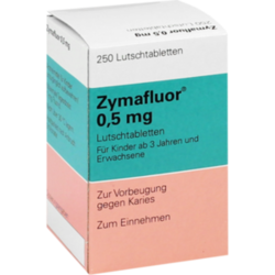 Verpackungsbild (Packshot) von ZYMAFLUOR 0,5 mg Lutschtabletten