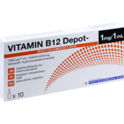 Verpackungsbild (Packshot) von VITAMIN B12 DEPOT Rotexmedica Injektionslösung