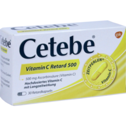 Verpackungsbild (Packshot) von CETEBE Vitamin C Retardkapseln 500 mg