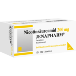 Verpackungsbild (Packshot) von NICOTINSÄUREAMID 200 mg Jenapharm Tabletten