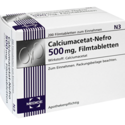 Verpackungsbild (Packshot) von CALCIUMACETAT NEFRO 500 mg Filmtabletten