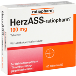 Verpackungsbild (Packshot) von HERZASS-ratiopharm 100 mg Tabletten