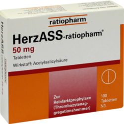 Verpackungsbild (Packshot) von HERZASS-ratiopharm 50 mg Tabletten