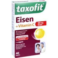 Verpackungsbild (Packshot) von TAXOFIT Eisen+Vitamin C Weichkapseln