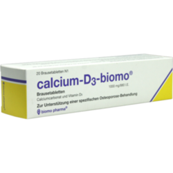 Verpackungsbild(Packshot) von CALCIUM-D3-biomo 1000 mg/880 I.E. Brausetabletten