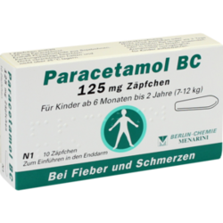 Verpackungsbild (Packshot) von PARACETAMOL BC 125 mg Suppositorien