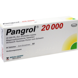 Verpackungsbild (Packshot) von PANGROL 20.000 magensaftresistente Tabletten
