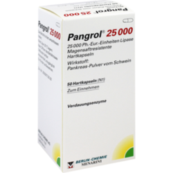 Verpackungsbild (Packshot) von PANGROL 25.000 Hartkps.m.magensaftr.überz.Pell.
