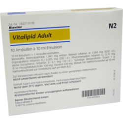 Verpackungsbild (Packshot) von VITALIPID Adult Emulsion zur Infusion Ampullen