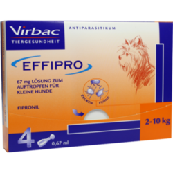 Verpackungsbild (Packshot) von EFFIPRO 67 mg Pip.Lsg.z.Auftropf.f.kl.Hunde