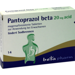 Verpackungsbild (Packshot) von PANTOPRAZOL beta 20 mg acid magensaftres.Tabletten