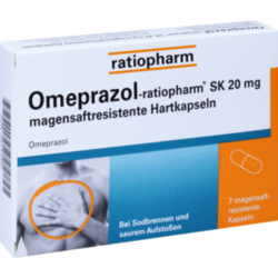 Verpackungsbild (Packshot) von OMEPRAZOL-ratiopharm SK 20 mg magensaftr.Hartkaps.