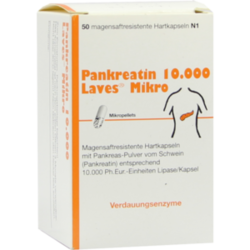 Verpackungsbild(Packshot) von PANKREATIN 10.000 Laves Mikro magensaftr.Hartkaps.