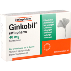 Verpackungsbild (Packshot) von GINKOBIL-ratiopharm 40 mg Filmtabletten