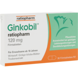 Verpackungsbild (Packshot) von GINKOBIL-ratiopharm 120 mg Filmtabletten