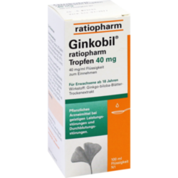 Verpackungsbild (Packshot) von GINKOBIL-ratiopharm Tropfen 40 mg