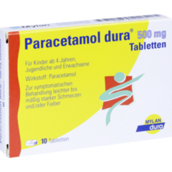 Verpackungsbild (Packshot) von PARACETAMOL dura 500 mg Tabletten
