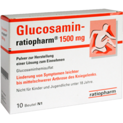 Verpackungsbild (Packshot) von GLUCOSAMIN-RATIOPHARM 1500 mg Plv.z.H.e.L.z.Einn.
