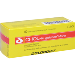 Verpackungsbild (Packshot) von CHOL KUGELETTEN Mono 10 mg überzogene Tabletten