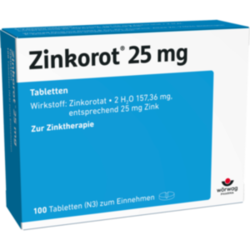 Verpackungsbild (Packshot) von ZINKOROT 25 mg Tabletten