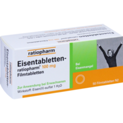 Verpackungsbild (Packshot) von EISENTABLETTEN-ratiopharm 100 mg Filmtabletten