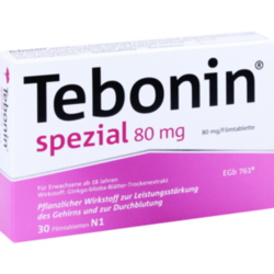 Verpackungsbild (Packshot) von TEBONIN spezial 80 mg Filmtabletten