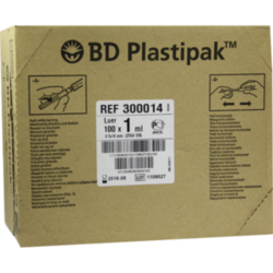 Verpackungsbild (Packshot) von BD PLASTIPAK Tuberkulinspr.1 ml m.aufg.Kan.0,45x10