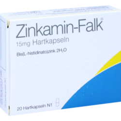 Verpackungsbild (Packshot) von ZINKAMIN Falk 15 mg Hartkapseln