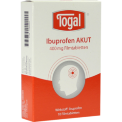 Verpackungsbild(Packshot) von TOGAL Ibuprofen Akut 400 mg Filmtabletten