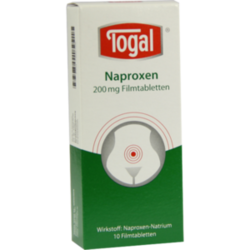 Verpackungsbild (Packshot) von TOGAL Naproxen 200 mg Filmtabletten