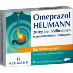 Verpackungsbild (Packshot) von OMEPRAZOL Heumann 20 mg b.Sodbr.magensaftr.Hartk.