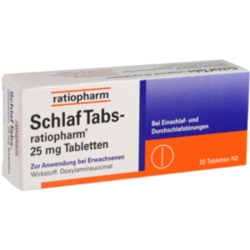 Verpackungsbild (Packshot) von SCHLAF TABS-ratiopharm 25 mg Tabletten