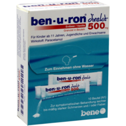 Verpackungsbild (Packshot) von BEN-U-RON direkt 500 mg Granulat Erdbeer/Vanille