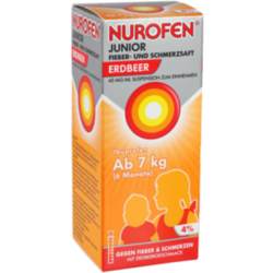 Verpackungsbild (Packshot) von NUROFEN Junior Fieber-u.Schmerzsaft Erdbe.40 mg/ml