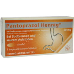 Verpackungsbild (Packshot) von PANTOPRAZOL Hennig b.Sodbrennen 20 mg msr.Tabl.