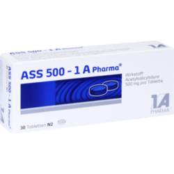 Verpackungsbild (Packshot) von ASS 500-1A Pharma Tabletten