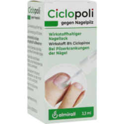 Verpackungsbild (Packshot) von CICLOPOLI gegen Nagelpilz wirkstoffhalt.Nagellack