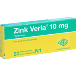Verpackungsbild (Packshot) von ZINK VERLA 10 mg Filmtabletten